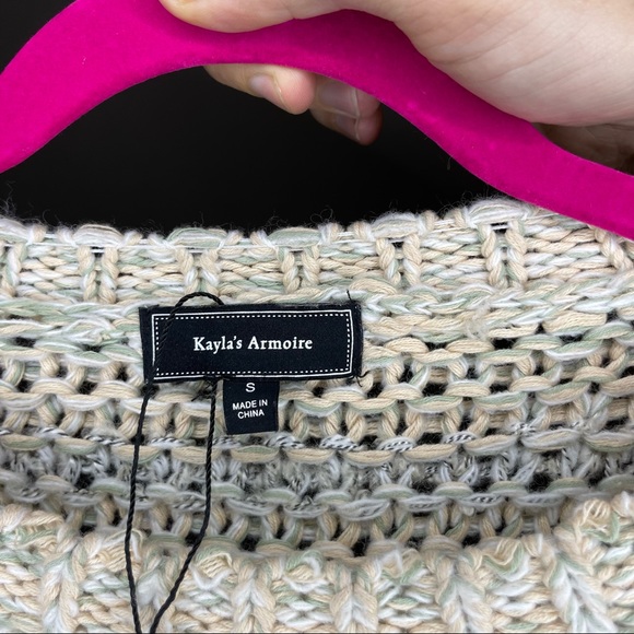 Kayla's Armoire Striped Chunky Knit Crewneck Sweater | A50 - Picture 3 of 4